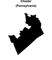 Chester, Pennsylvania blank outline map vector