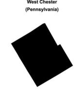 West Chester, Pennsylvania blank outline map vector