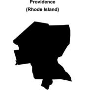 Providence, Rhode Island blank outline map vector