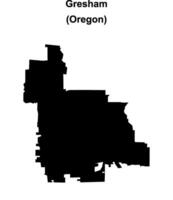 Gresham, Oregon blank outline map vector