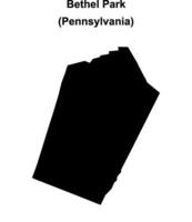 Bethel Park, Pennsylvania blank outline map vector