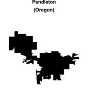 Pendleton, Oregon blank outline map vector
