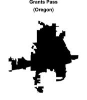 Grants Pass, Oregon blank outline map vector