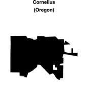 Cornelius, Oregon blank outline map vector