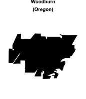 Woodburn, Oregon blank outline map vector