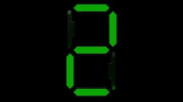 verde digital números cuenta regresiva en alfa video