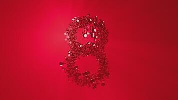 Red Bubble Numbers Countdowns background video