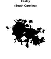 Easley, South Carolina blank outline map vector