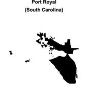 Port Royal, South Carolina blank outline map vector