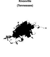 Knoxville, Tennessee blank outline map vector