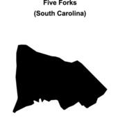 Five Forks, South Carolina blank outline map vector