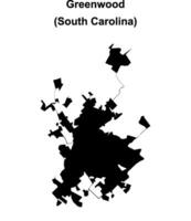Greenwood, South Carolina blank outline map vector