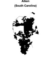 Aiken, South Carolina blank outline map vector