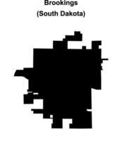 Brookings, South Dakota blank outline map vector