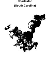Charleston, South Carolina blank outline map vector