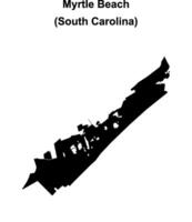 Myrtle Beach, South Carolina blank outline map vector