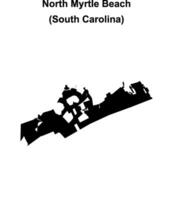 North Myrtle Beach, South Carolina blank outline map vector
