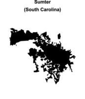 Sumter, South Carolina blank outline map vector