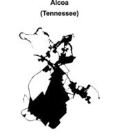Alcoa, Tennessee blank outline map vector