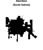 Aberdeen, South Dakota blank outline map vector
