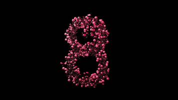Red Bubble Numbers Countdowns on alpha Channel video