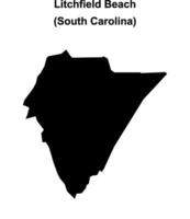 Litchfield Beach, South Carolina blank outline map vector