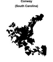 Conway, South Carolina blank outline map vector