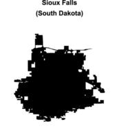 Sioux Falls, South Dakota blank outline map vector