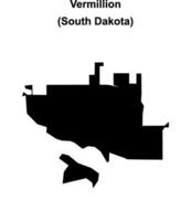 Vermillion, South Dakota blank outline map vector
