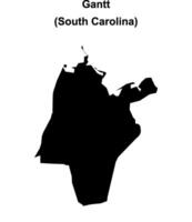 Gantt, South Carolina blank outline map vector