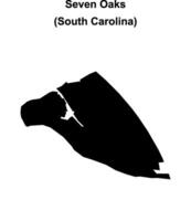 Seven Oaks, South Carolina blank outline map vector