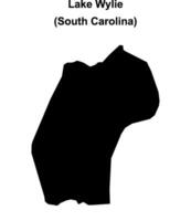 Lake Wylie, South Carolina blank outline map vector