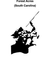 Forest Acres, South Carolina blank outline map vector
