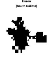 Huron, South Dakota blank outline map vector