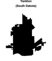 Yankton, South Dakota blank outline map vector