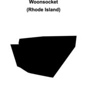 Woonsocket, Rhode Island blank outline map vector