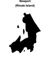 Newport, Rhode Island blank outline map vector