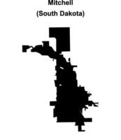 Mitchell, South Dakota blank outline map vector