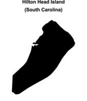 Hilton Head Island, South Carolina blank outline map vector