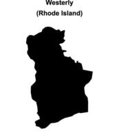 Westerly, Rhode Island blank outline map vector