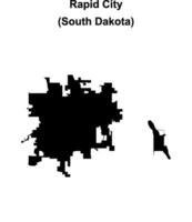 Rapid City, South Dakota blank outline map vector