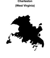Charleston, West Virginia blank outline map vector