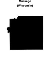 Muskego, Wisconsin blank outline map vector