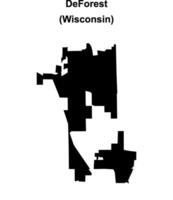 DeForest, Wisconsin blank outline map vector