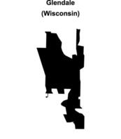 Glendale, Wisconsin blank outline map vector