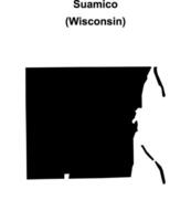 Suamico, Wisconsin blank outline map vector
