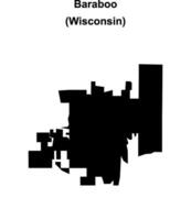 Baraboo, Wisconsin blank outline map vector
