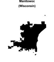 Manitowoc, Wisconsin blank outline map vector