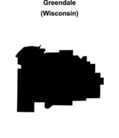 Greendale, Wisconsin blank outline map vector
