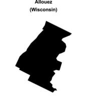 Allouez, Wisconsin blank outline map vector